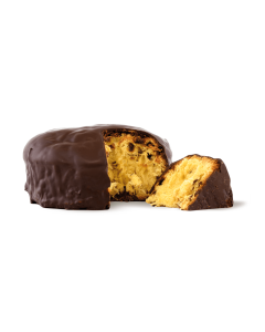 Panettone ricoperto di cioccolato fondente